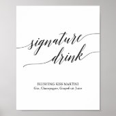 Poster Élégant panneau de boisson signature en calligraph (Devant)