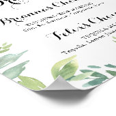 Poster Élégant Panneau de Boissons Signature Vert Tropica (Coin)