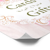 Poster Élégant panneau de cartes et cadeaux floraux rose  (Coin)
