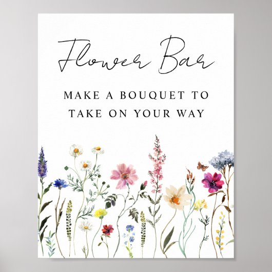 Poster Élégant panneau de la Fête des mariées Fleur sauva (Devant)