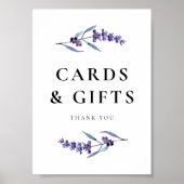 Poster Élégant panneau de Lavande Florale Cartes et cadea (Devant)