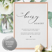 Poster Élégant panneau de mariage à la mémoire de l'être 
