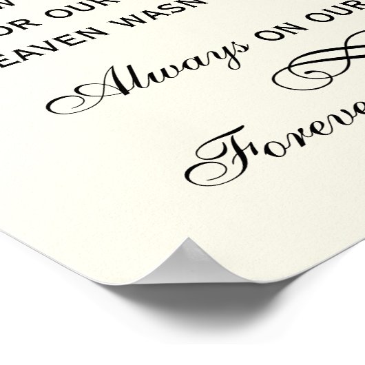 Poster Élégant panneau de mariage commémoratif en écritur (Coin)