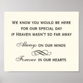 Poster Élégant panneau de mariage commémoratif en écritur (Devant)