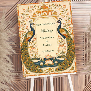 Poster Élégant panneau de mariage indien Pichwai