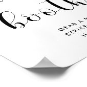 Poster Élégant panneau de mariage pour photomaton noir et (Coin)