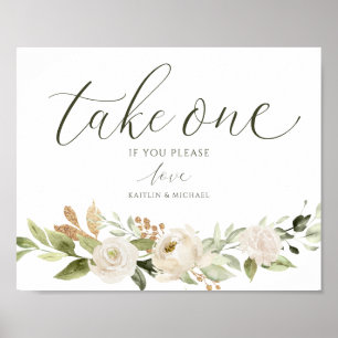 Poster Élégant panneau de mariage, veuillez prendre un si