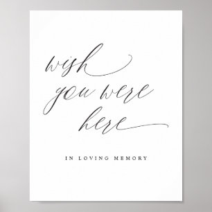 Poster Élégant panneau de mariage 'Vous étiez ici en souv