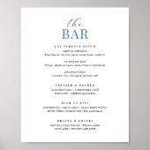 Poster Élégant Panneau de Menu de Bar de Mariage Chic Min (Devant)