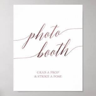 Poster Élégant panneau de photomaton en calligraphie or r