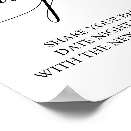 Poster Élégant panneau de pot de date en calligraphie noi (Coin)