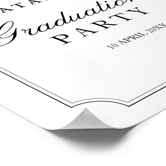 Poster Élégant panneau de réception de la fête de remise  (Coin)