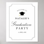 Poster Élégant panneau de réception de la fête de remise (Devant)