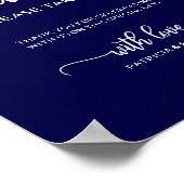 Poster Élégant panneau de signalisation de mariage bleu m (Coin)