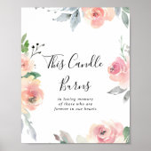 Poster Élégant Panneau Fleurs Teintées de Rose Cette Boug (Devant)