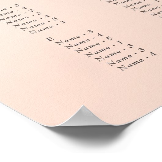 Poster Élégant panneau Mariage Alphabétique Gradient Blus (Coin)