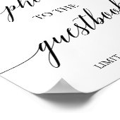 Poster Élégant panneau photo calligraphié noir mémorable (Coin)