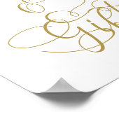 Poster Élégant Panneaux Cartes et Cadeaux Fleurs Roses et (Coin)