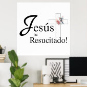 Poster Elégant Pâques "Jesús ha resucitado" espagnol (Bureau à domicile)