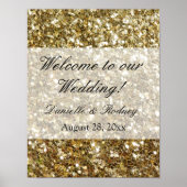 Poster Elégant Parties scintillant or Mariage imprimé (Devant)