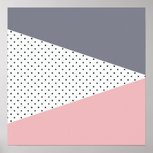 Poster Elegant pastel pink purple geometric polka dots