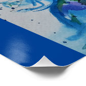 Poster Elégant Peacock bleu aquarelle peinture (Coin)