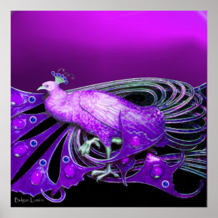 POSTER ÉLÉGANT PEACOCK EN PURBE