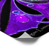 POSTER ÉLÉGANT PEACOCK EN PURPLE JAUNE (Coin)