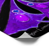 POSTER ÉLÉGANT PEACOCK EN PURPLE JAUNE (Coin)