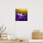 POSTER ÉLÉGANT PEACOCK EN PURPLE JAUNE (Cuisine)