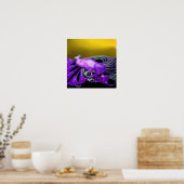 POSTER ÉLÉGANT PEACOCK EN PURPLE JAUNE (Cuisine)