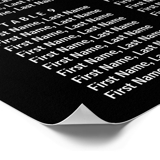 Poster ÉLÉGANT PEACOCK Mariage rose noir (Coin)