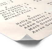 Poster Elegant Pearl Bow Alphabetical Guest Seating Chart (Coin)