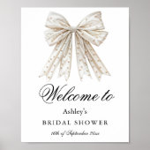 Poster Elégant Pearl Bow Bridal Showboat Bienvenue (Devant)