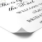 Poster Elegant Pearl Bow She's Tying the Knot Bienvenue (Coin)