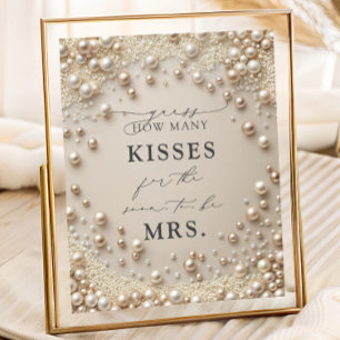 Poster Elegant Pearl Combien de Baisers Fête des mariées
