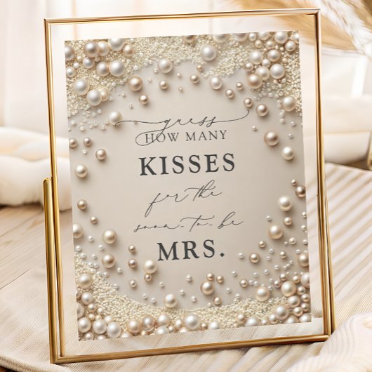 Poster Elegant Pearl Combien de Baisers Fête des mariées 