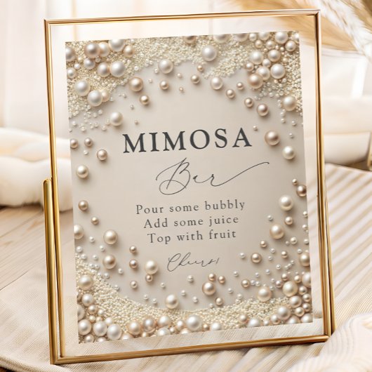 Poster Elégant Pearl Fête des mariées Mimosa Bar