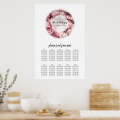 Poster Élégant Peonies roses Mariage Seonies Chart (Cuisine)