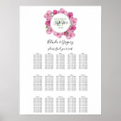 Poster Élégant Peonies roses Mariage Seonies Chart (Devant)