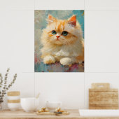 Poster Elegant Persian Kitten – Cute Pastel Digital Portr (Cuisine)