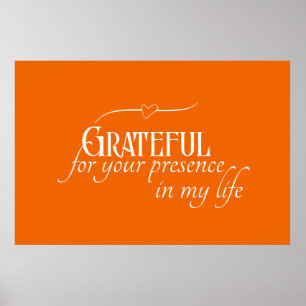 Poster Elégant Personnalisé Grateful Automne Thanksgiving