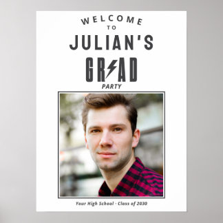 Poster Elegant Photo Graduation Party 2026 Grad Welcome