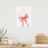 Poster Elegant Pink Bow Bridal Shower Welcome Sign (Cuisine)