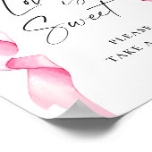 Poster Élégant Pink Bow Love is Sweet Mariage Sign (Coin)