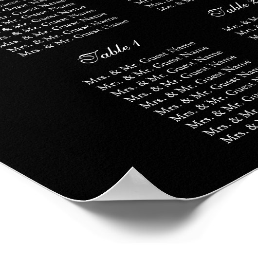 Poster Élégant plan de mariage plan de siège graphique Ar (Coin)