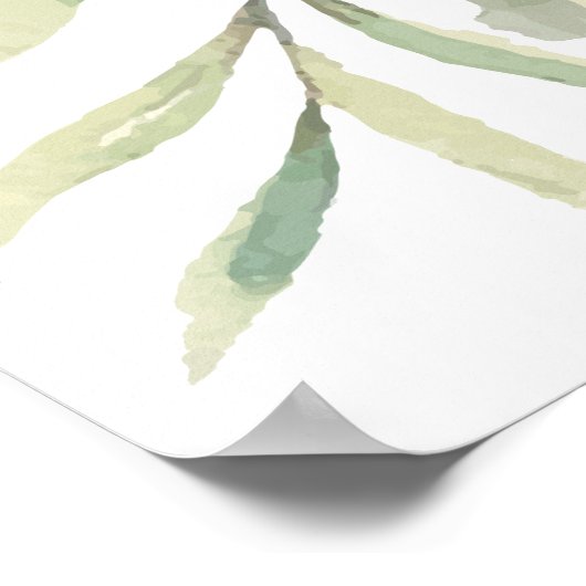 Poster Élégant plan de siège Mariage de verdure (Coin)