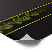 Poster Elégant plan de table Mariage Floral Jaune (Coin)