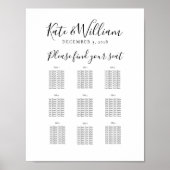 Poster élégant plan de table partie/mariage (Devant)