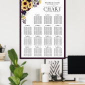 Poster Elégant Plum Purple Sunflower Réception Siège (Bureau à domicile)